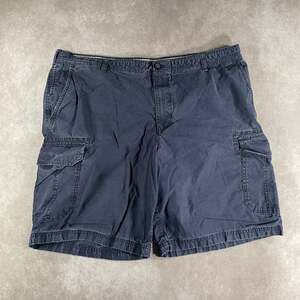 IZOD Men’s Cargo Shorts Navy Blue Cotton Waist 42 Outdoor Hiking Casual Preppy
